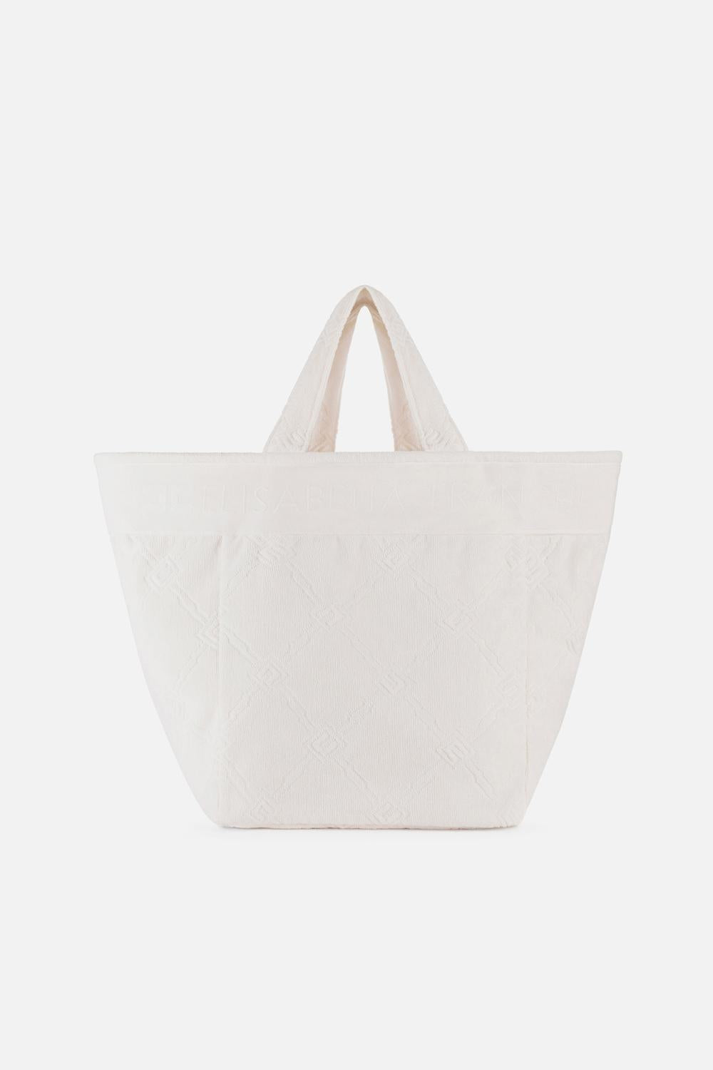 Tote in spugna jacquard con logo<BR/> BS42F 51E2193 Elisabetta Franchi 