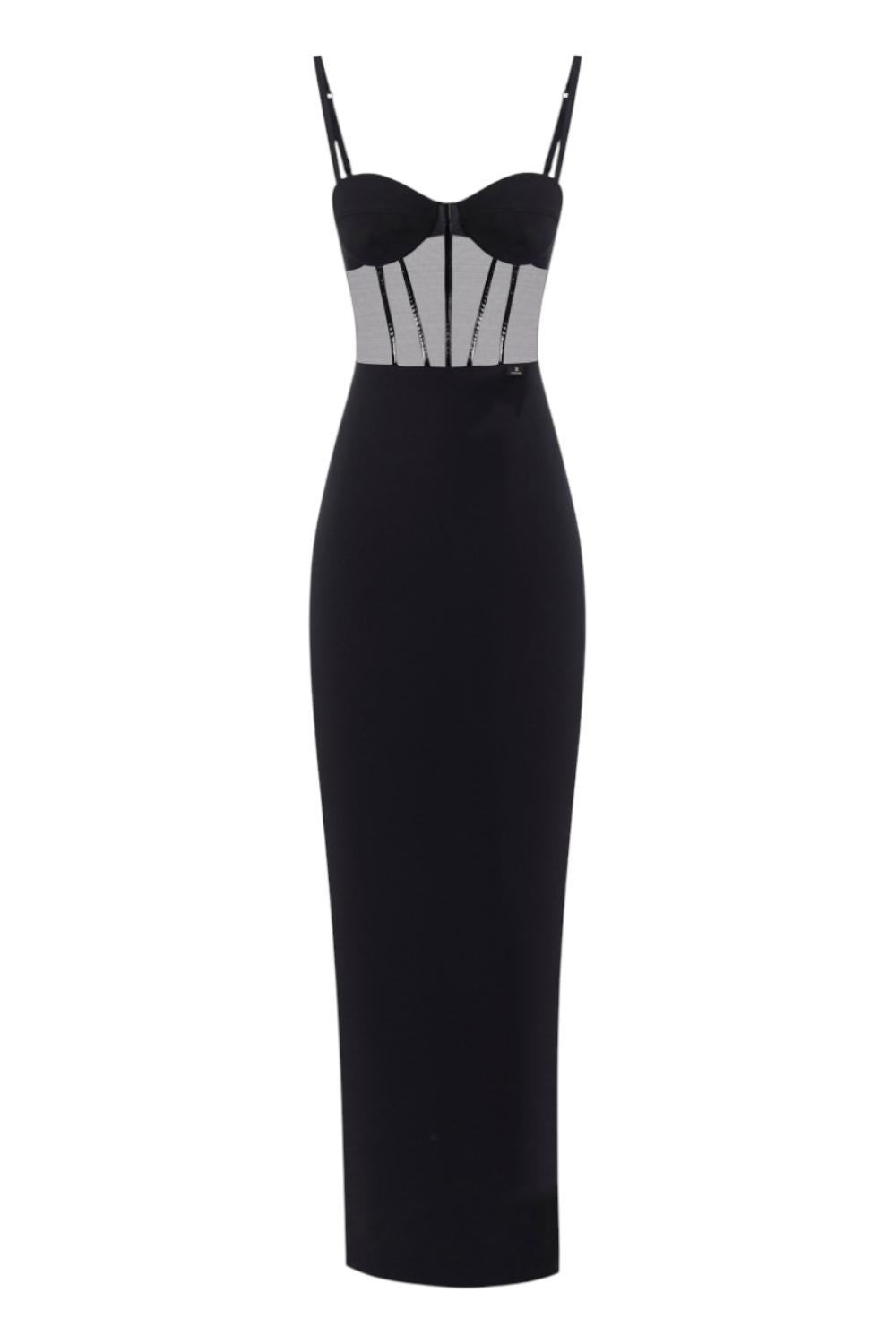Abito Red Carpet in crêpe leggero e tulle<BR/> ABR14 56E2110 Elisabetta Franchi 