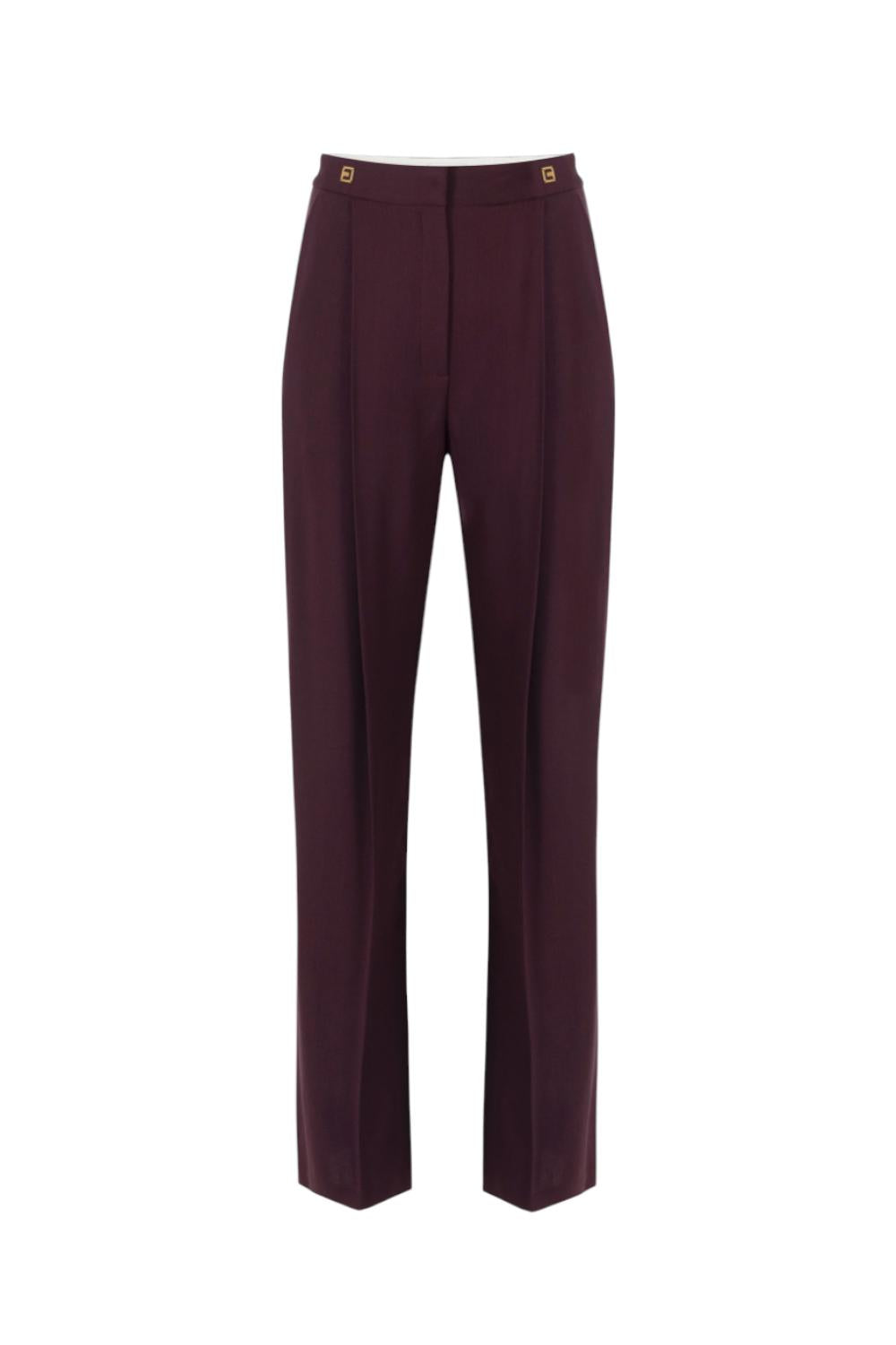 Pantaloni in crêpe con dettagli logo<BR/> PA123 56E2EA4 Elisabetta Franchi 