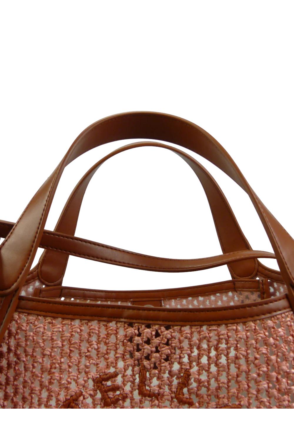 Stella McCartney Raffia Mesh Logo Bag<br>