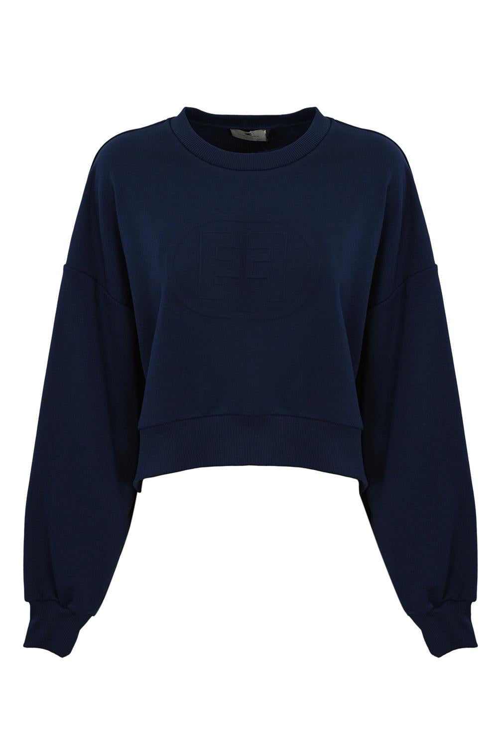 Felpa in cotone con logo<BR/> MD005 51E2DC8 Elisabetta Franchi 