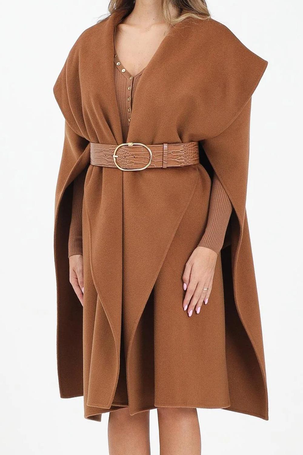 Mantella in panno di lana double CP67D 56E2EC1 Elisabetta Franchi 