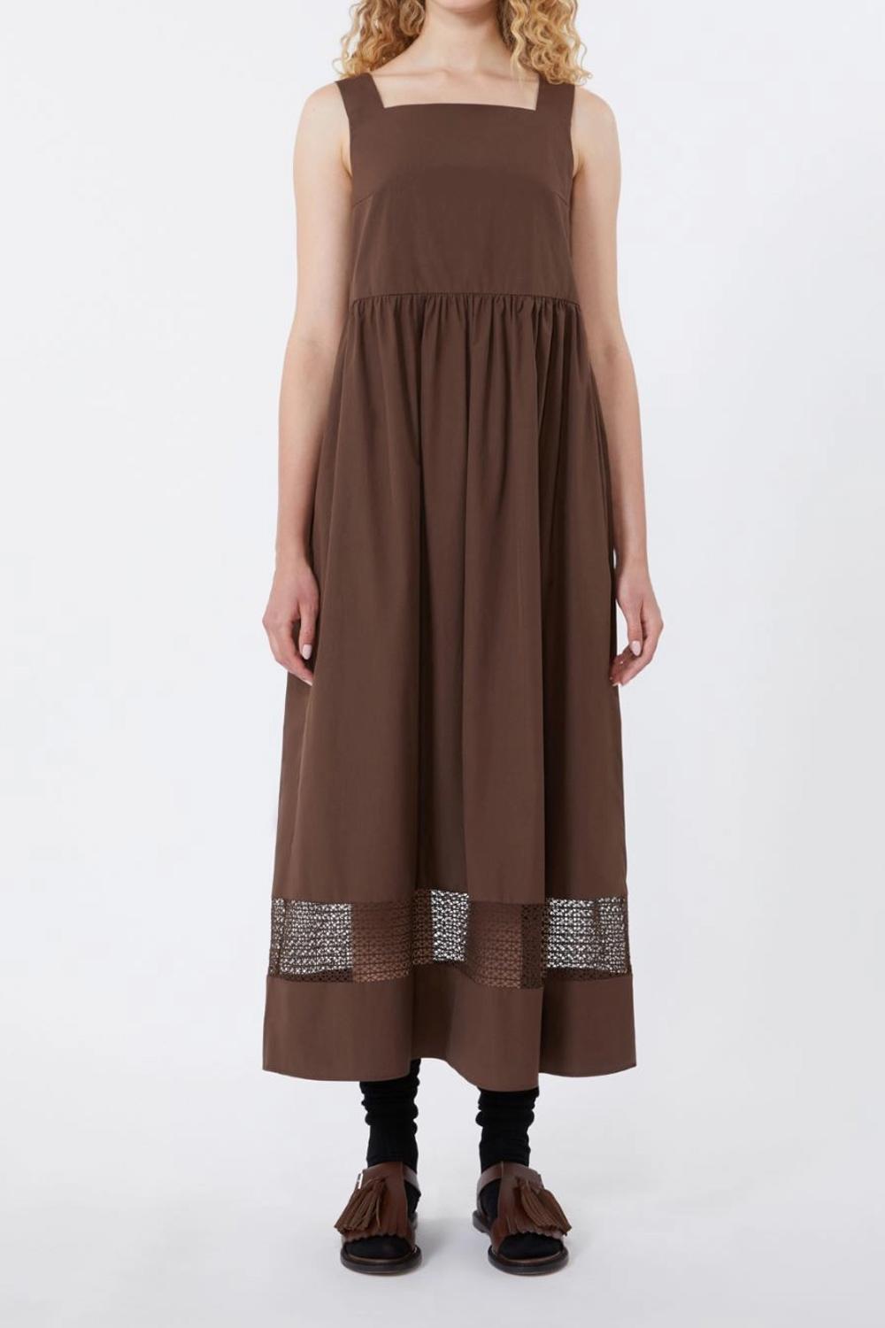 Abito smanicato in popeline di cotone WKDGOLA 036CIOCCOLATO Max Mara Weekend 