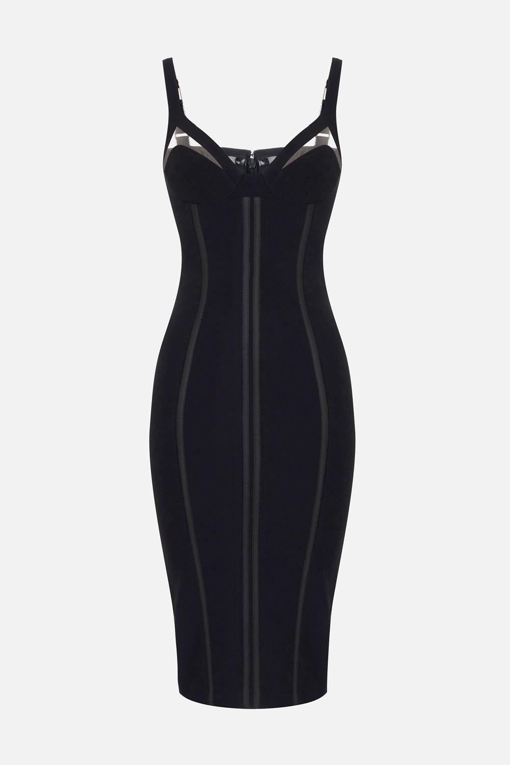 Abito in crêpe leggero con tulle<BR/> AB802 56E2110 Elisabetta Franchi 