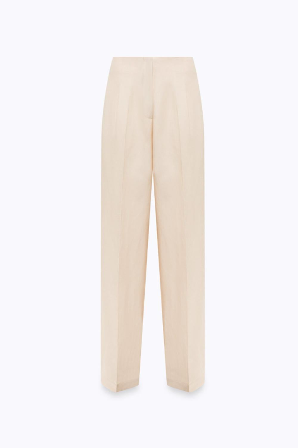 PANTALONI A GAMBA LARGA IN MISTO LINO RA6094 T882321406 Blugirl 