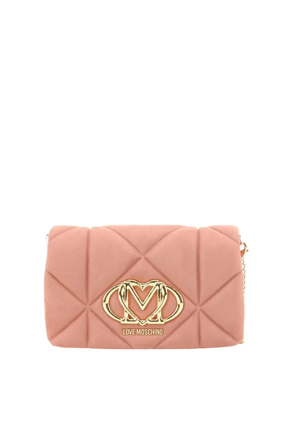 Borsa Embossed Velour con Tracollina a Catenella Rimovibile e Chiusura a Patta JC4043PP0N KE0611 Love Moschino 