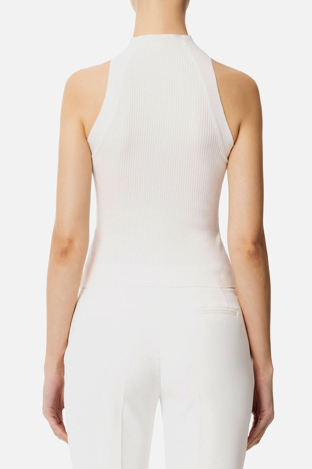 Canotta a costine con cut-out<BR/> TK30B 51E2360 Elisabetta Franchi 