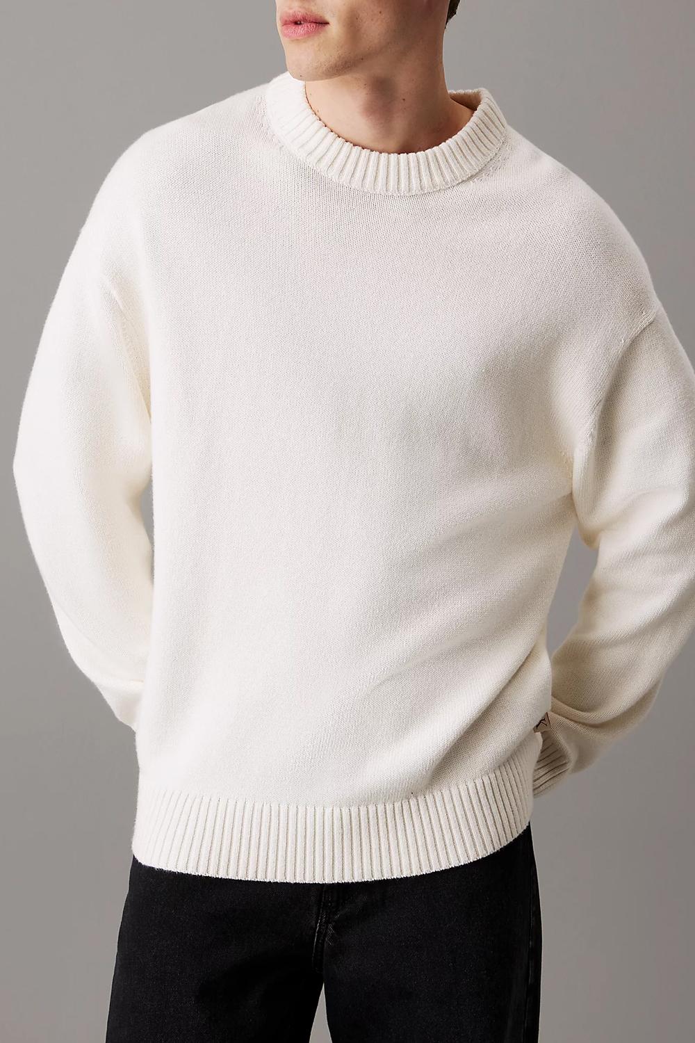Maglione misto cotone e lana oversize<BR/> J30J326195 YBI Calvin Klein 