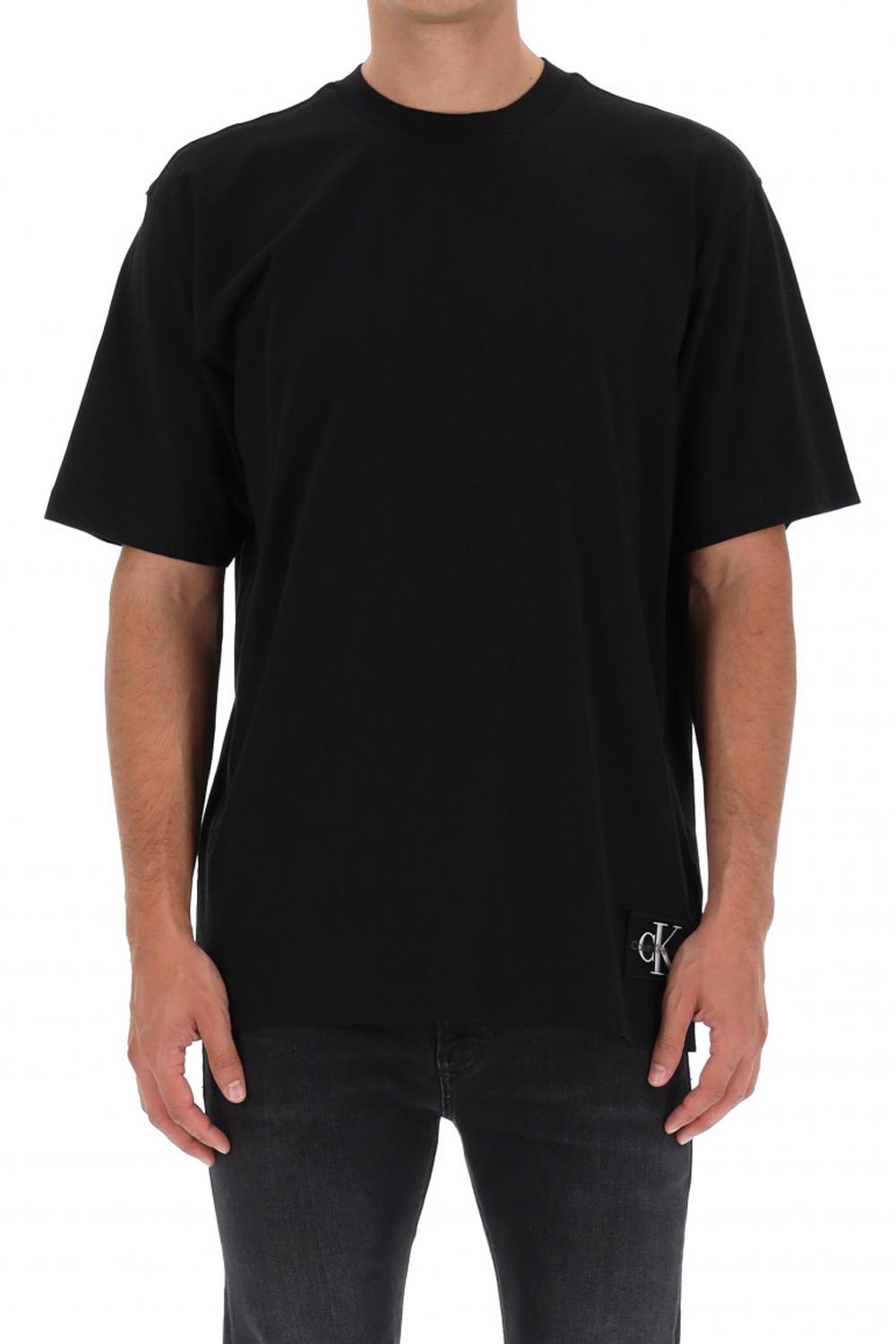 T-shirt con stemma taglio relaxed<BR/> J30J325652 BEH Calvin Klein 