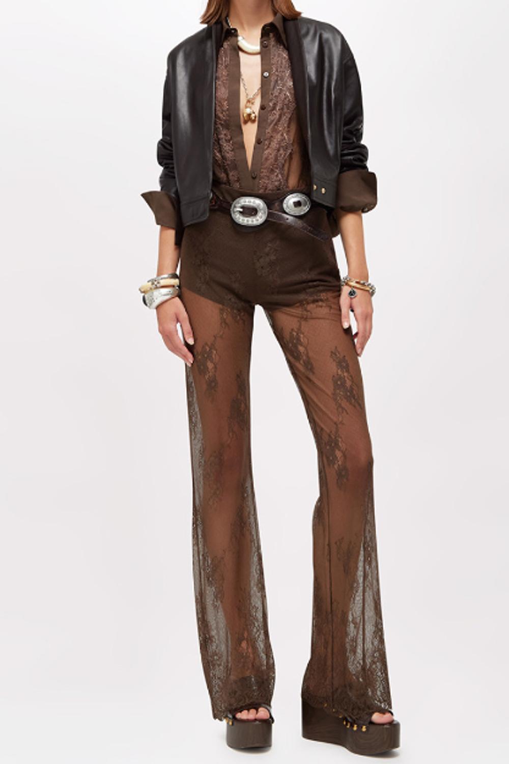 PANTALONI FLARE IN PIZZO RA6136 J390190913 Blugirl 