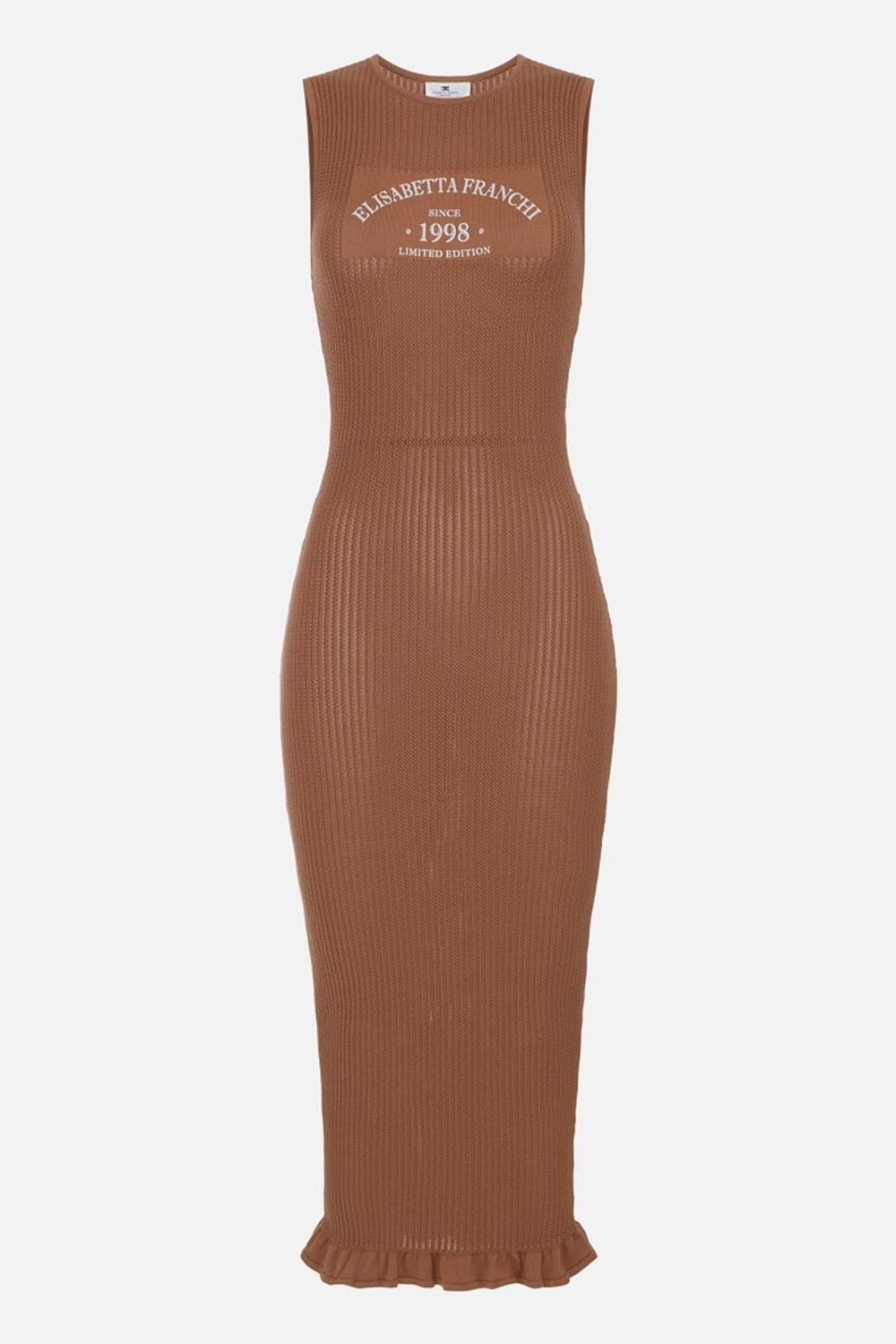 Abito in maglia con logo stampato AM07Q 61E2600 Elisabetta Franchi 