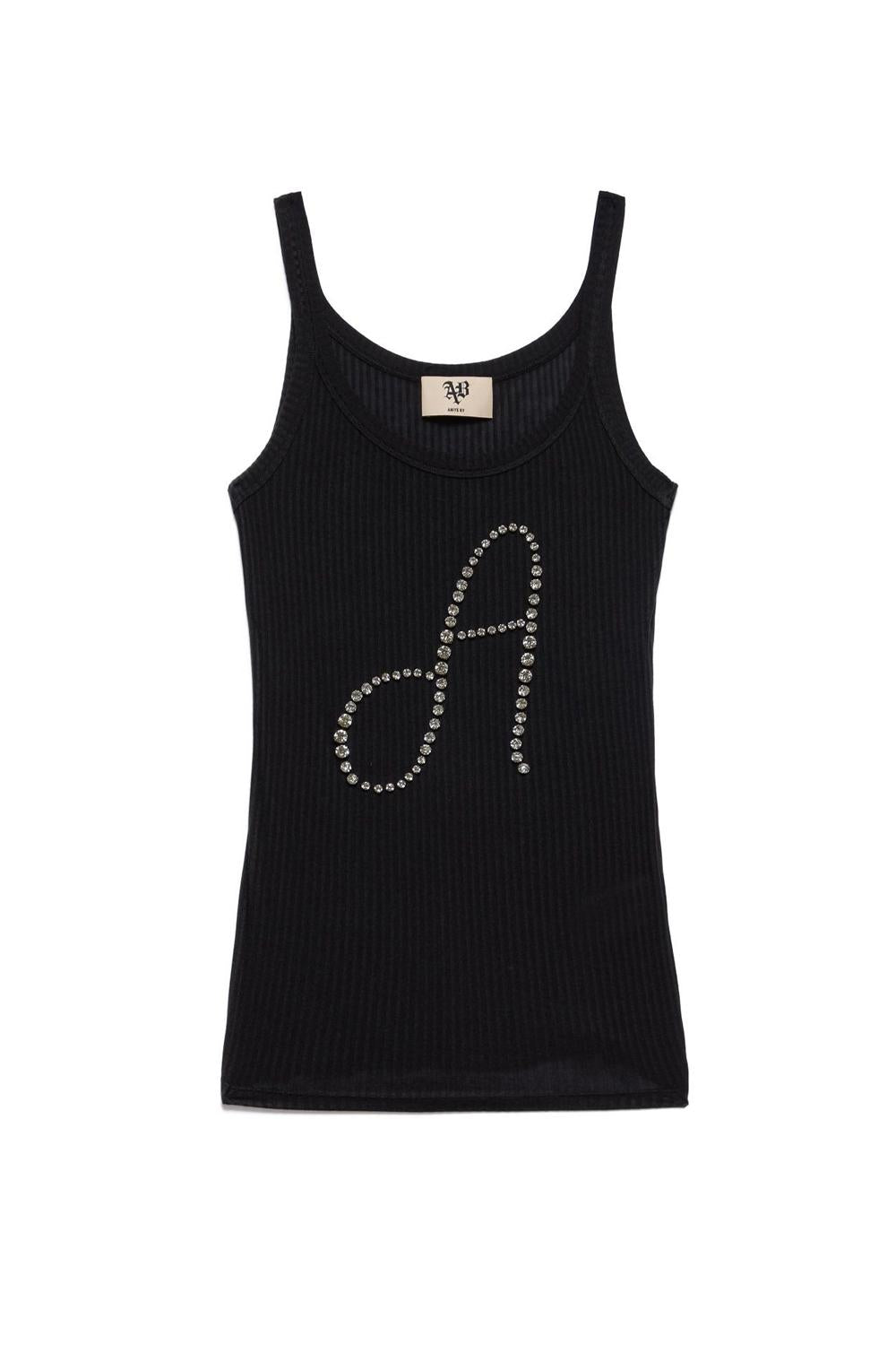 RIBS TANK TOP STRASS<BR/> 185828 00336 Aniye By 