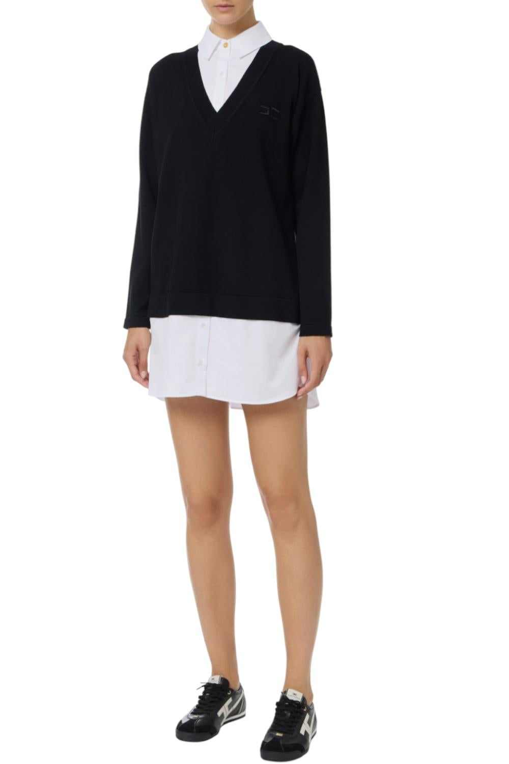 Abito in maglia di viscosa e popeline di cotone<BR/> AM09T 56E2222 Elisabetta Franchi 