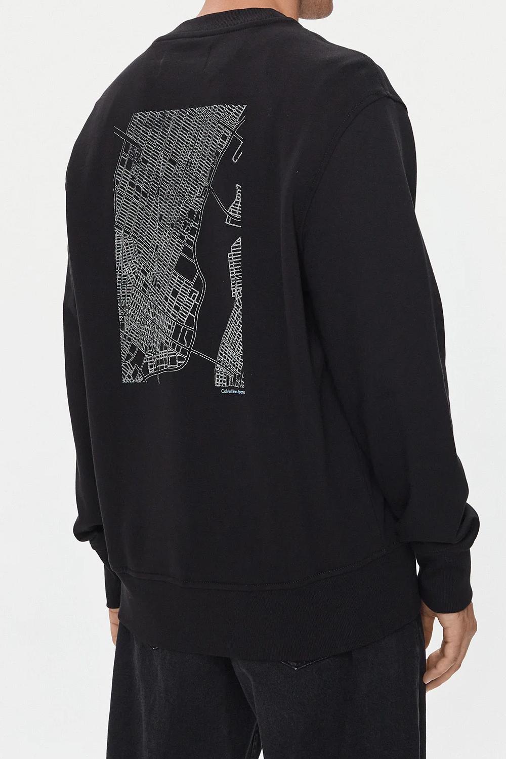 Felpa girocollo con City Grid Map<BR/> J30J326790 BEH Calvin Klein 