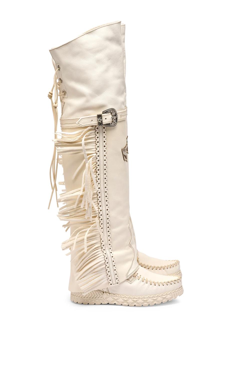 Stivale Alto al Ginocchio con Doppio Gambale COLEEN RAG OFFWHITE El Vaquero Italy 