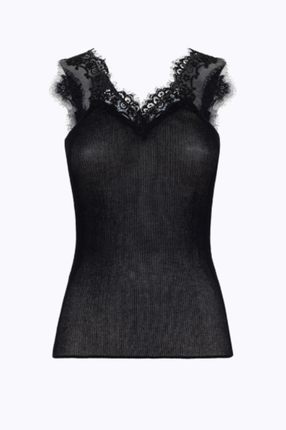 TOP IN COTONE A COSTINE CON PIZZO<BR/> RA5052 MA30M22222 Blugirl 
