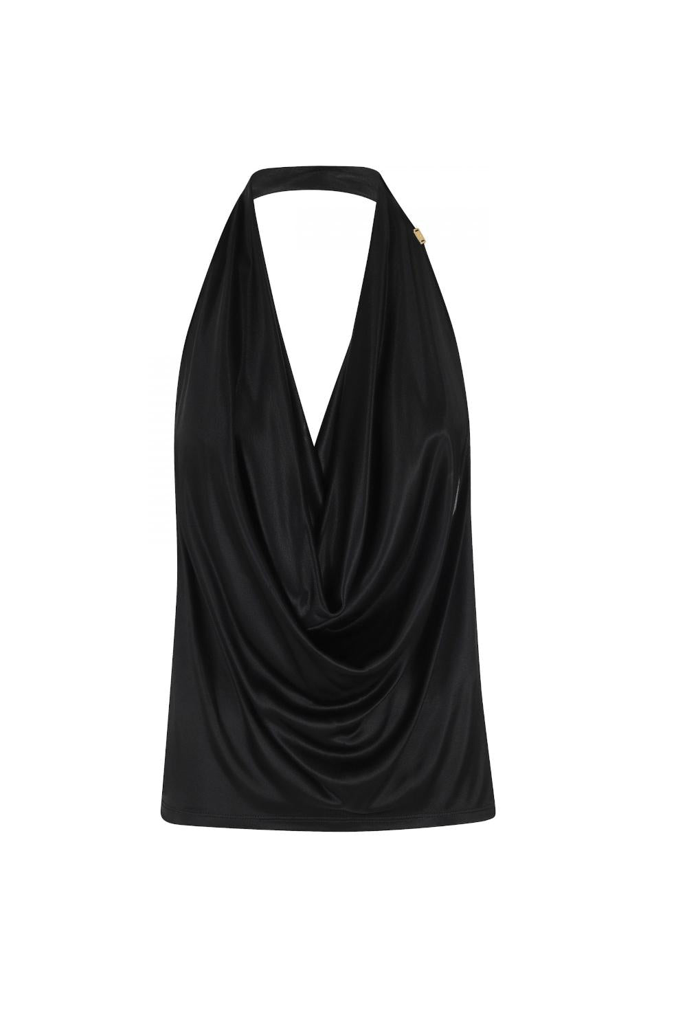 Top Elisabetta Franchi in Jersey di Viscosa Lucida con Scollo a Gronda<BR/> CN008 61E2110 Elisabetta Franchi 