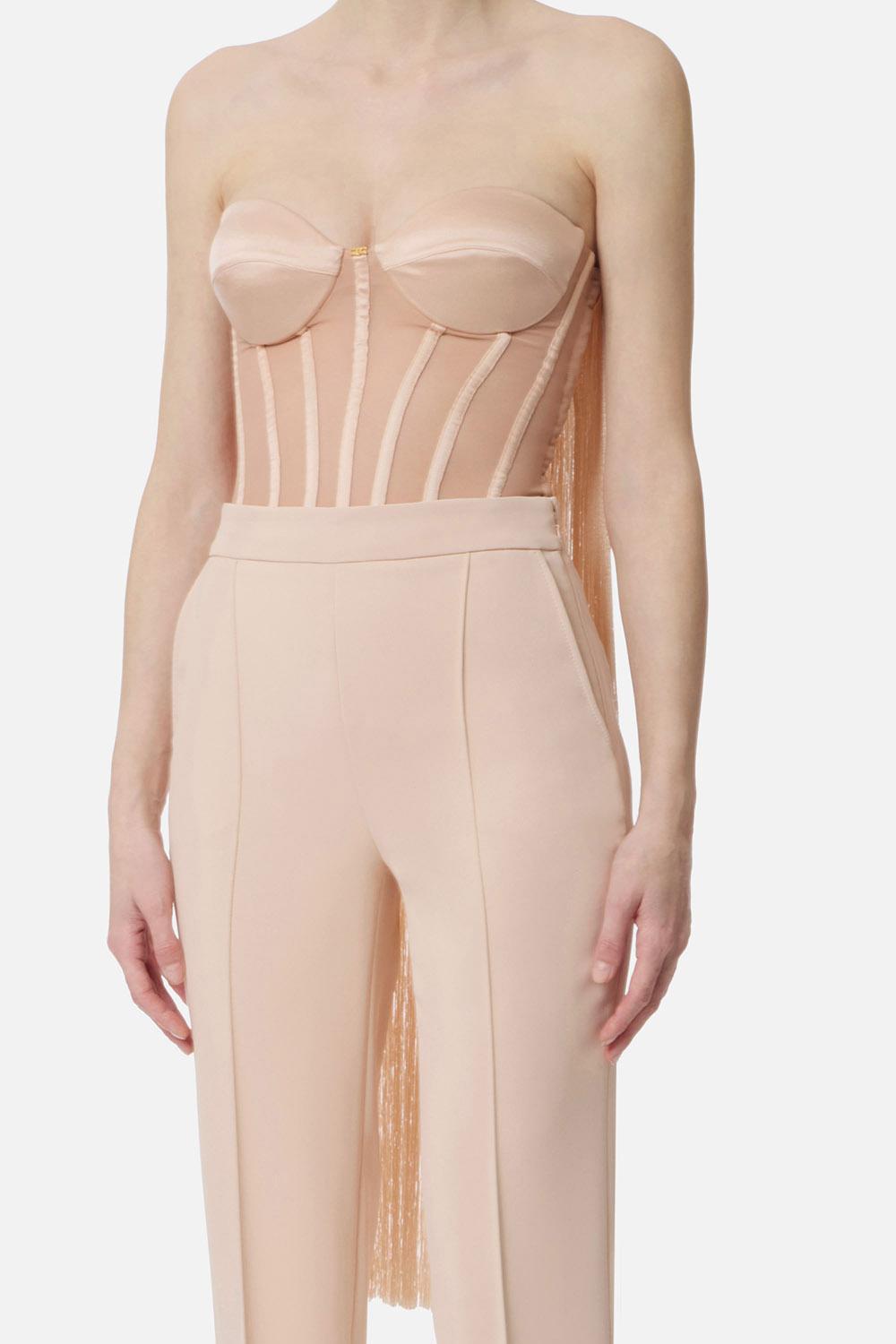 top bustier con frange TO065 63E3EA1 Elisabetta Franchi 