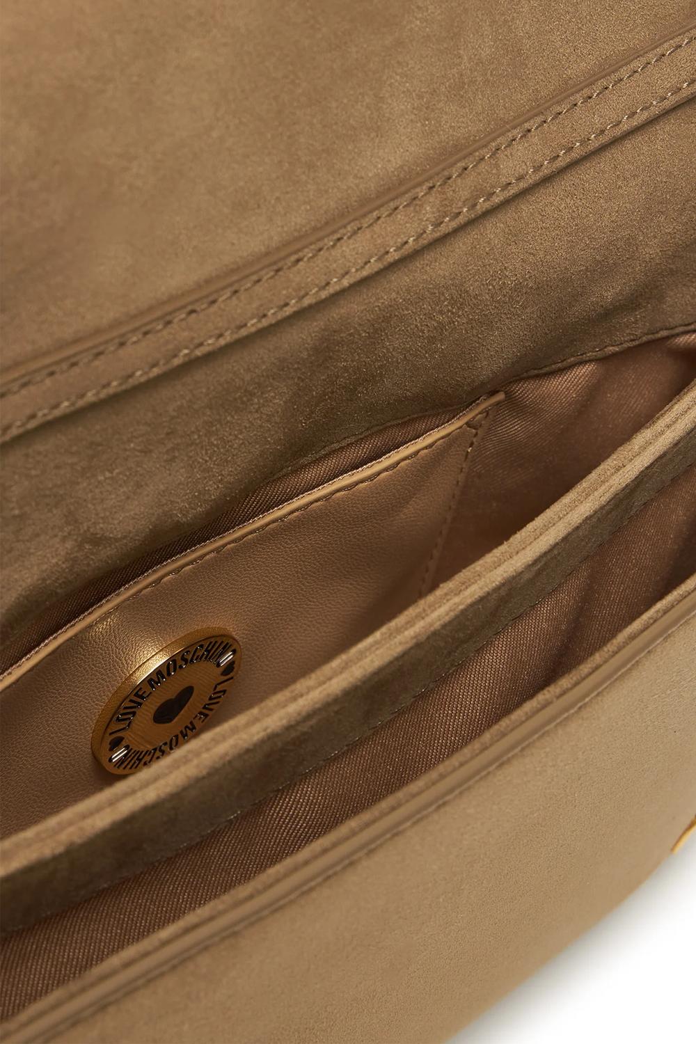 Borsa Embossed Velour con Tracollina a Catenella Rimovibile e Chiusura a Patta JC4043PP0N KE0105 Love Moschino 