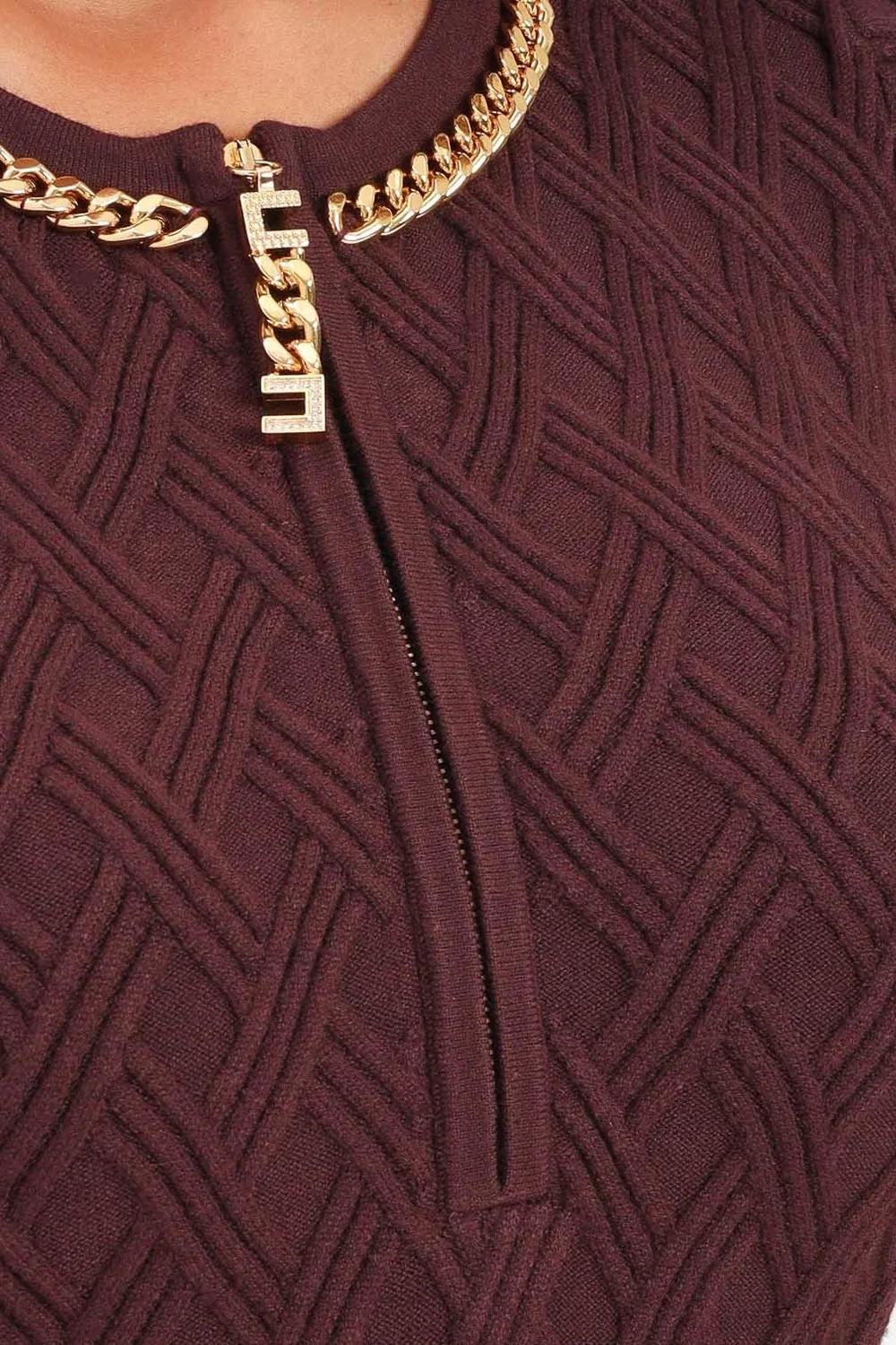 MINIABITO IN MAGLIA A ROMBI CON DETTAGLIO GIOIELLO AM20B 56E2EA4 Elisabetta Franchi 