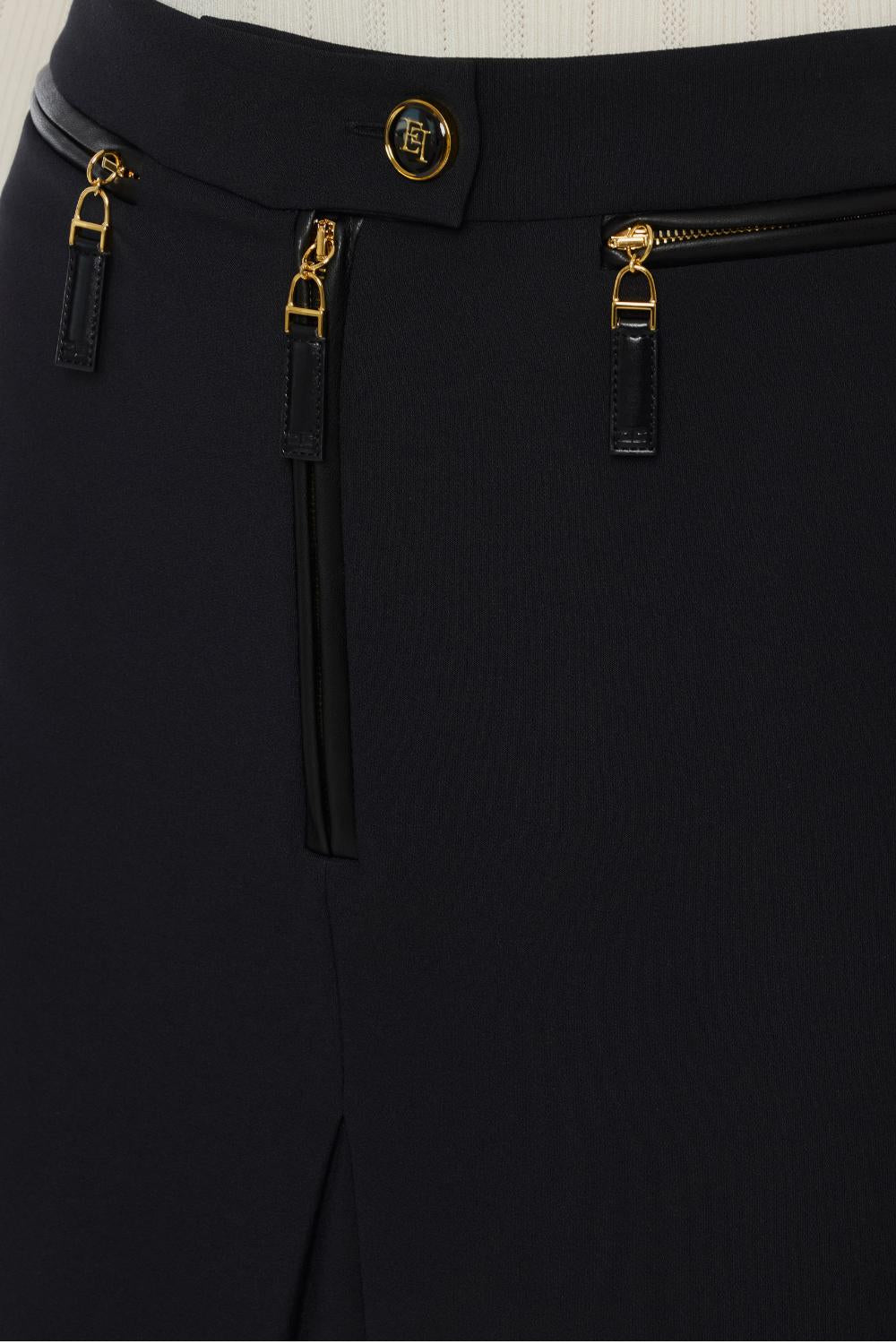 Gonna in doppio crêpe con zip<BR/> GO131 56E2110 Elisabetta Franchi 