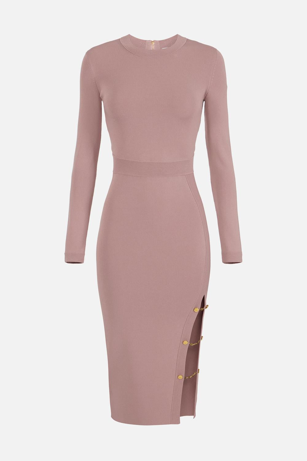 Abito in maglia di viscosa con gemelli gioiello<BR/> AM28S 57E2EA6 Elisabetta Franchi 