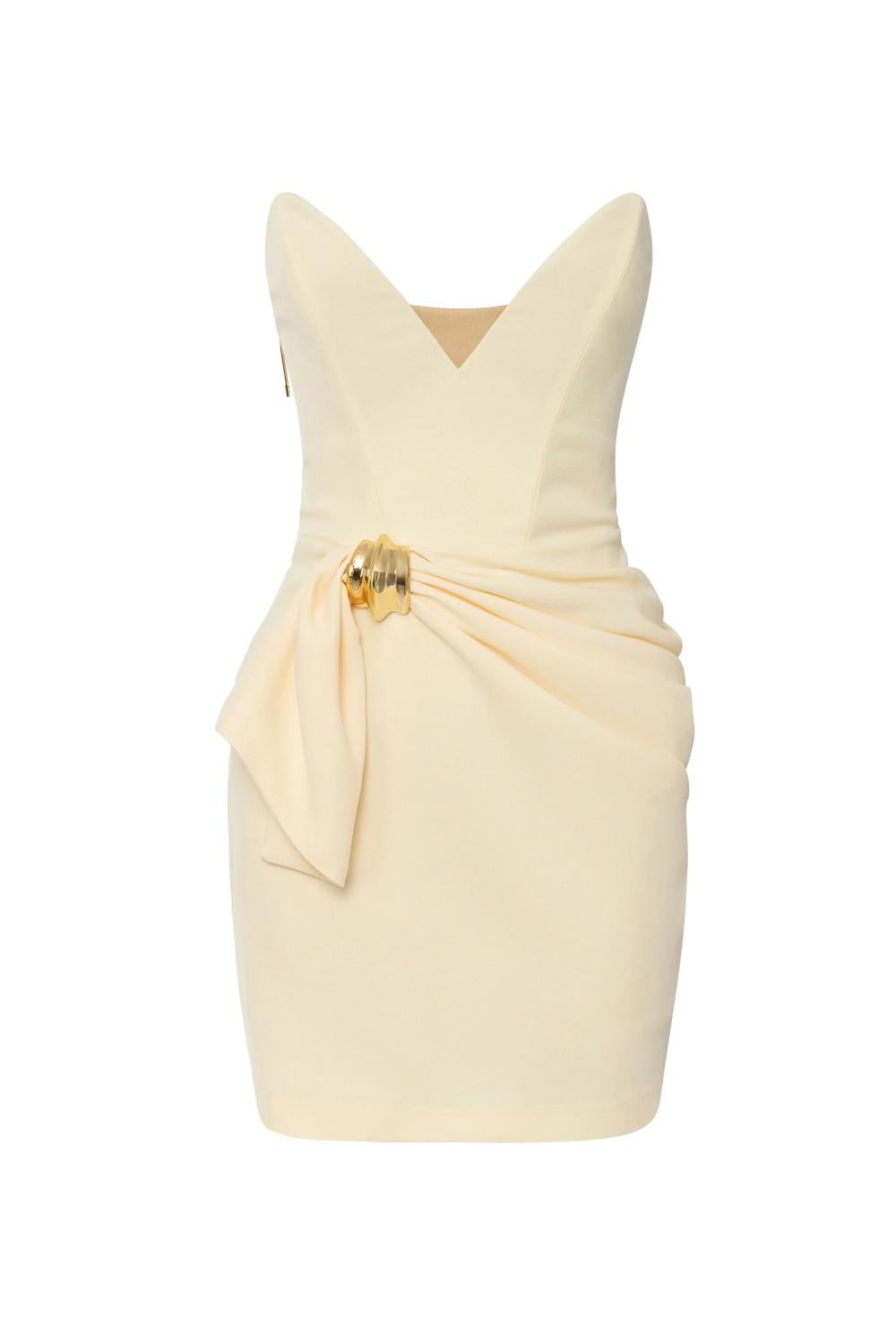 Abito in crêpe fluido con macro fiocco<BR/> AB704 51E2DC7 Elisabetta Franchi 
