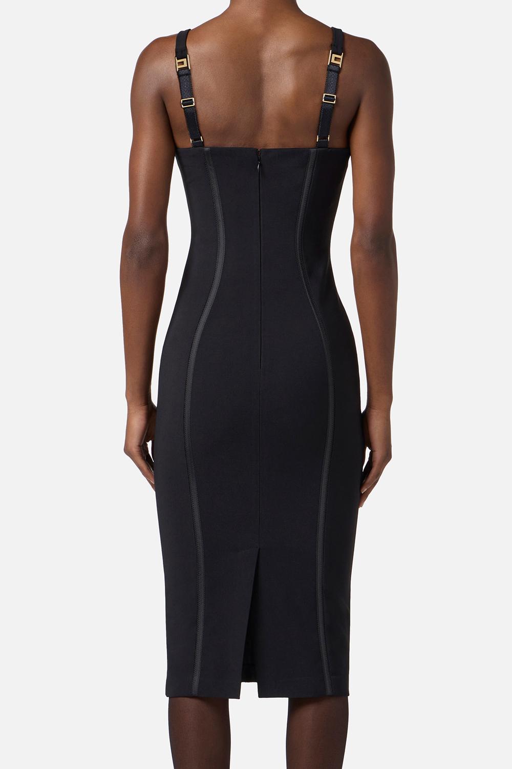 Abito in crêpe leggero con tulle<BR/> AB802 56E2110 Elisabetta Franchi 