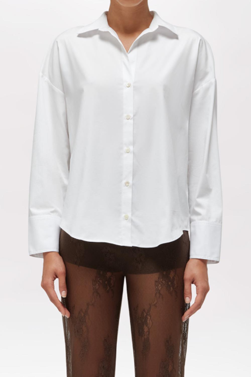 CAMICIA IN POPELINE CON PIZZO RA6162 T544A11111 Blugirl 