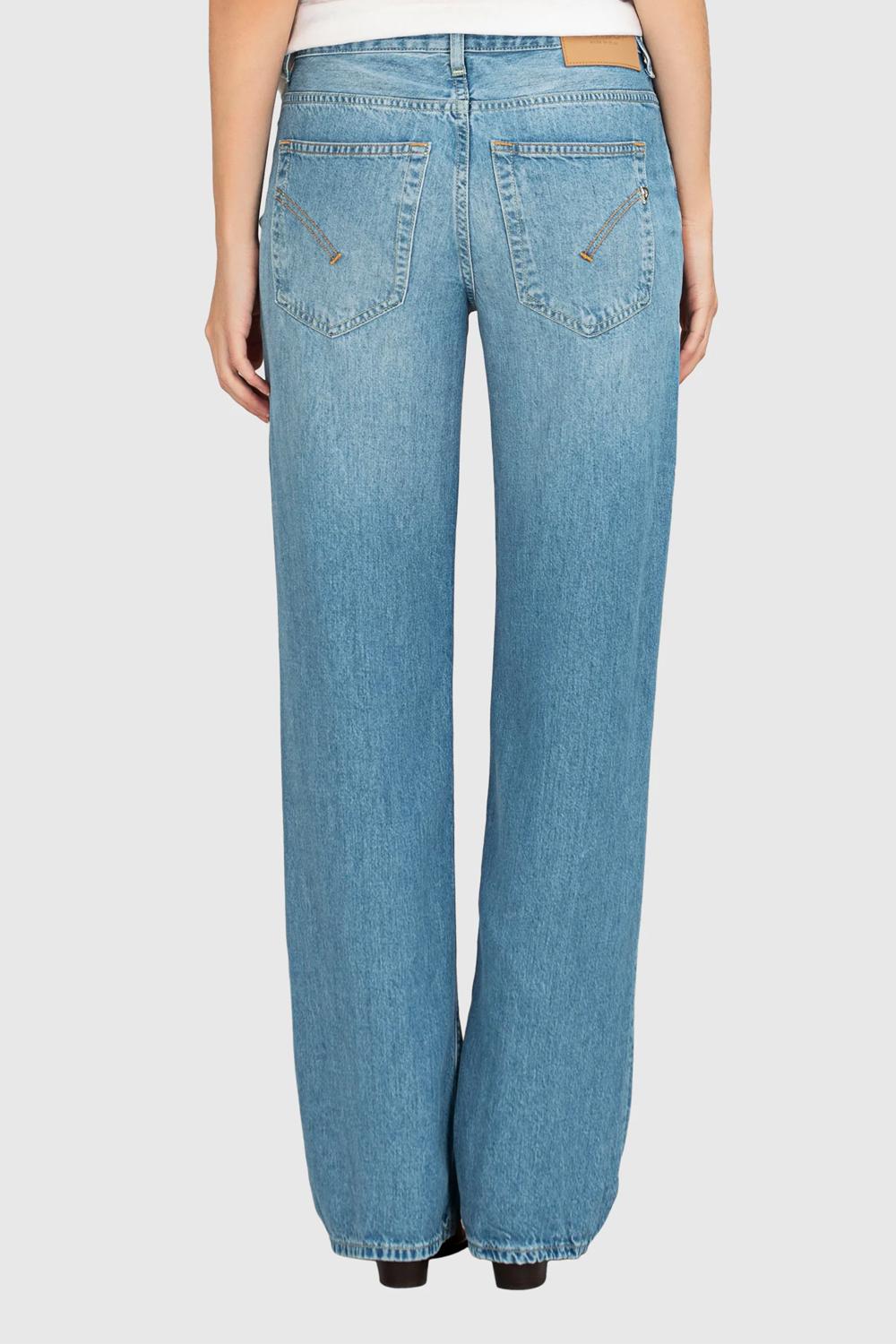 Jeans Jacklyn wide leg in denim fisso<BR/> DP427 DF0266D-IO8800 Dondup 