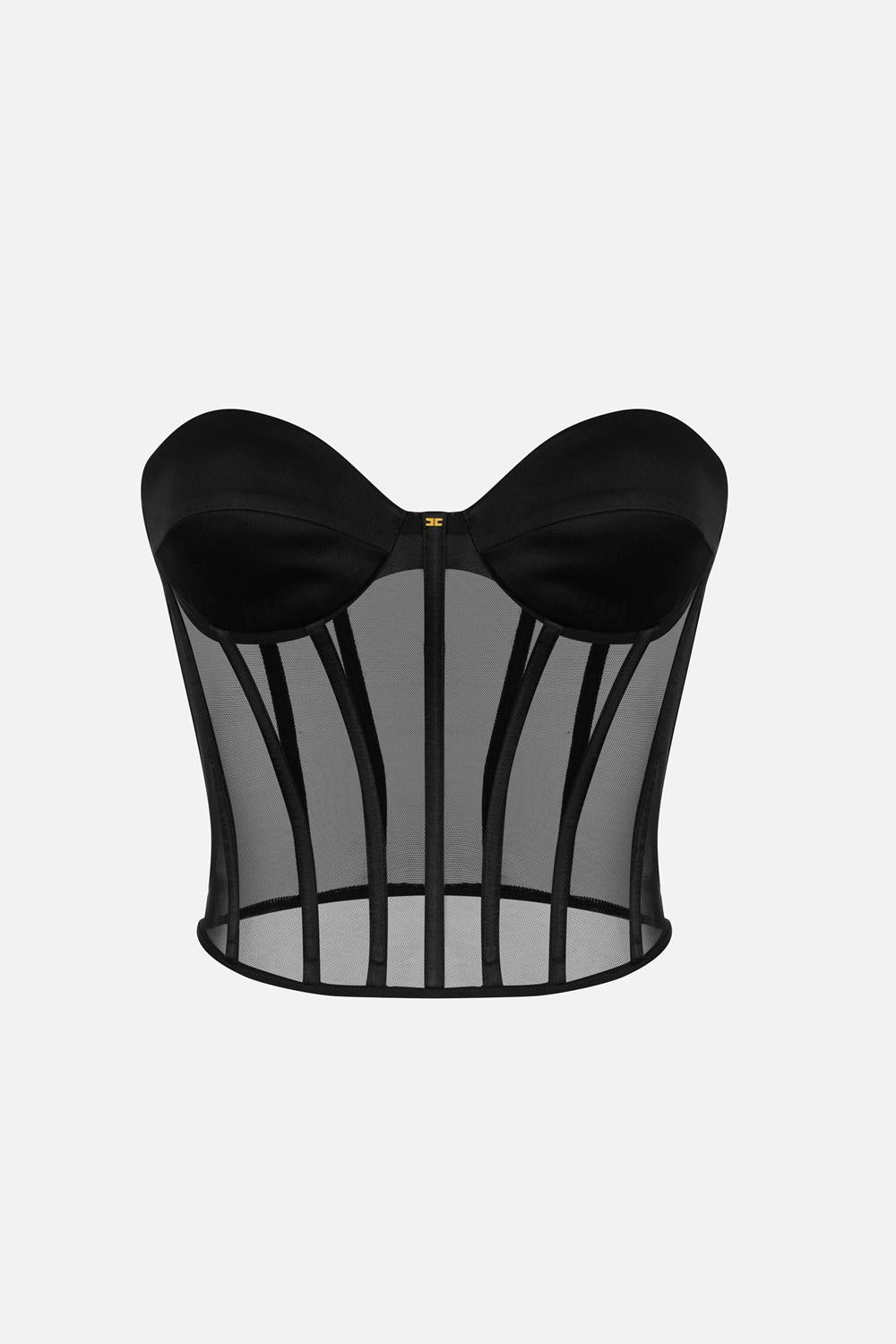 Top bustier in tulle e satin TO051 62E2110 Elisabetta Franchi 