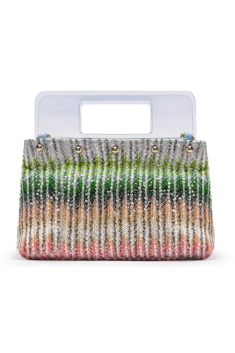 MISSONI BORSA PICCOLA PLEXI POUCH<BR/> MI10029I FABRIC RAINBOW LUREX Missoni 