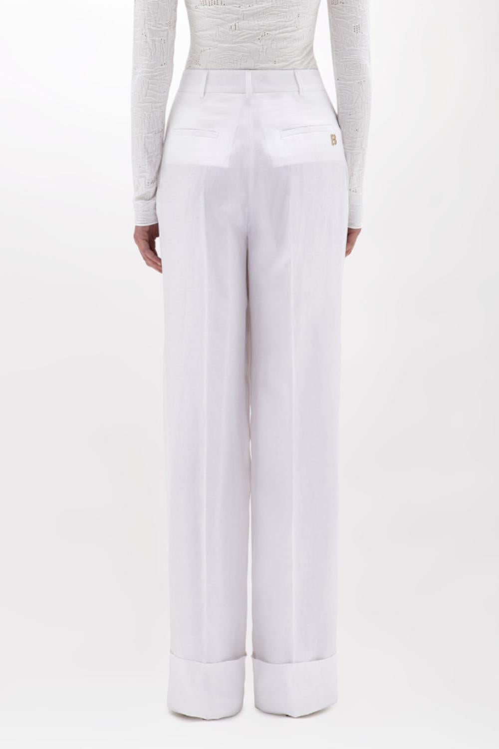 PANTALONI WIDE LEG IN MISTO LINO<BR/> RA5161 T882314300 Blugirl 