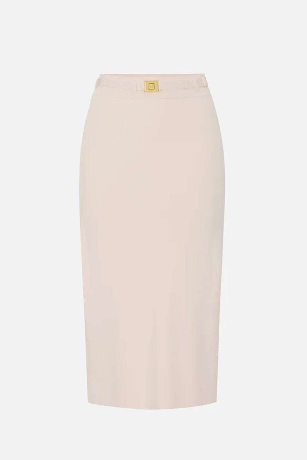 Gonna Midi Elisabetta Franchi in Maglia Jacquard con Logo e Dettagli Dorati GK27S 61E2U69 Elisabetta Franchi 