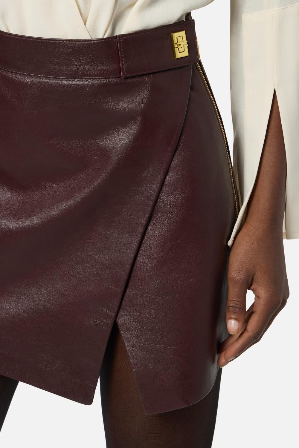 Minigonna in pelle nappata<BR/> GP06Z 56E2EA4 Elisabetta Franchi 