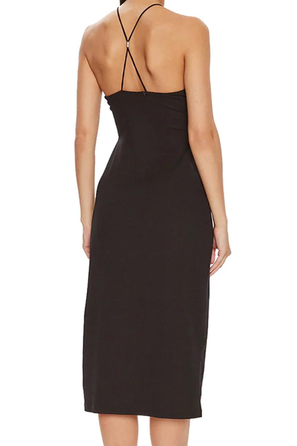 Abito midi tagliato con dettaglio cravatta<BR/> J20J223514 BEH Calvin Klein 