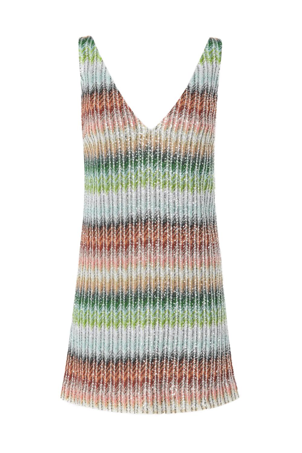 Abito corto a righe con paillettes<BR/> DS25SG1D BC0051SM9KP Missoni 
