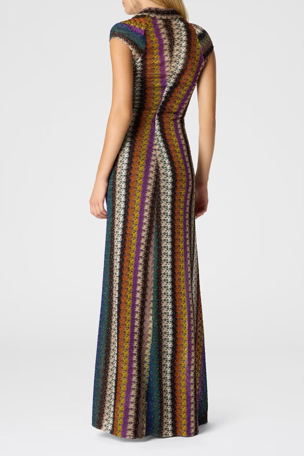 Abito lungo con scollatura e nodo<BR/> DS25WG2E BR012OS72LE Missoni 