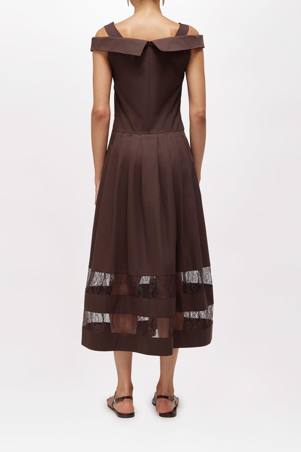ABITO MIDI IN COTONE E PIZZO RA6154 T544A90913 Blugirl 