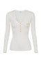 Maglia a costine con taschino<BR/> MK12B 56E2360 Elisabetta Franchi 
