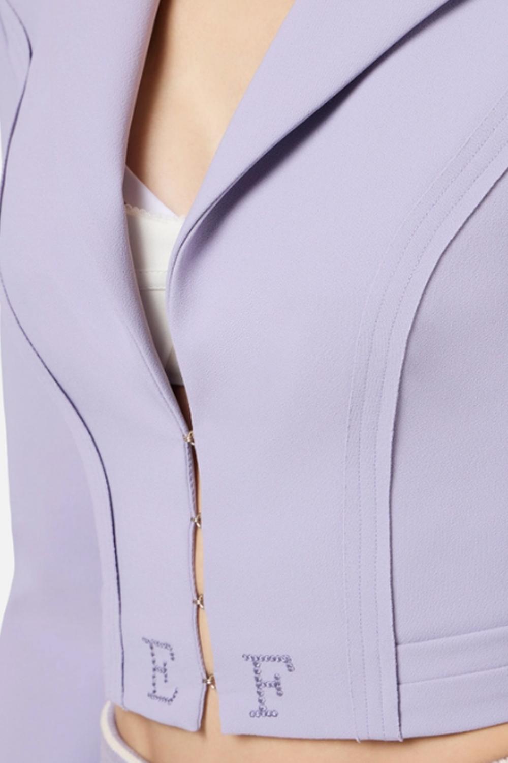 Giacca corta in doppio crêpe stretch GI222 61E2EV7 Elisabetta Franchi 